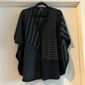 Splendid gray/black stripe sweater poncho. Size small